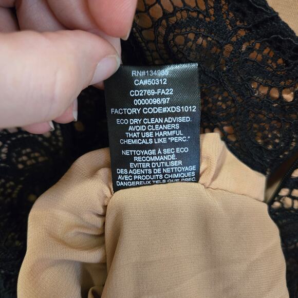 NWT For Love & Lemons Halle One Shoulder Mini Dress Black Size‎ Medium - Picture 12 of 13